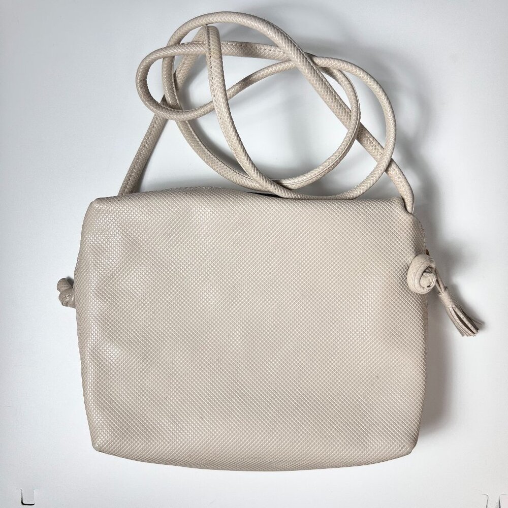 BOTTEGA VENETA Beige Leather Vintage Marco Polo Mini Crossbody Bag Made in Italy